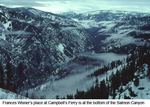 Main Salmon Canyon: Francis Wisner's Place is at the bottom of the Canyon