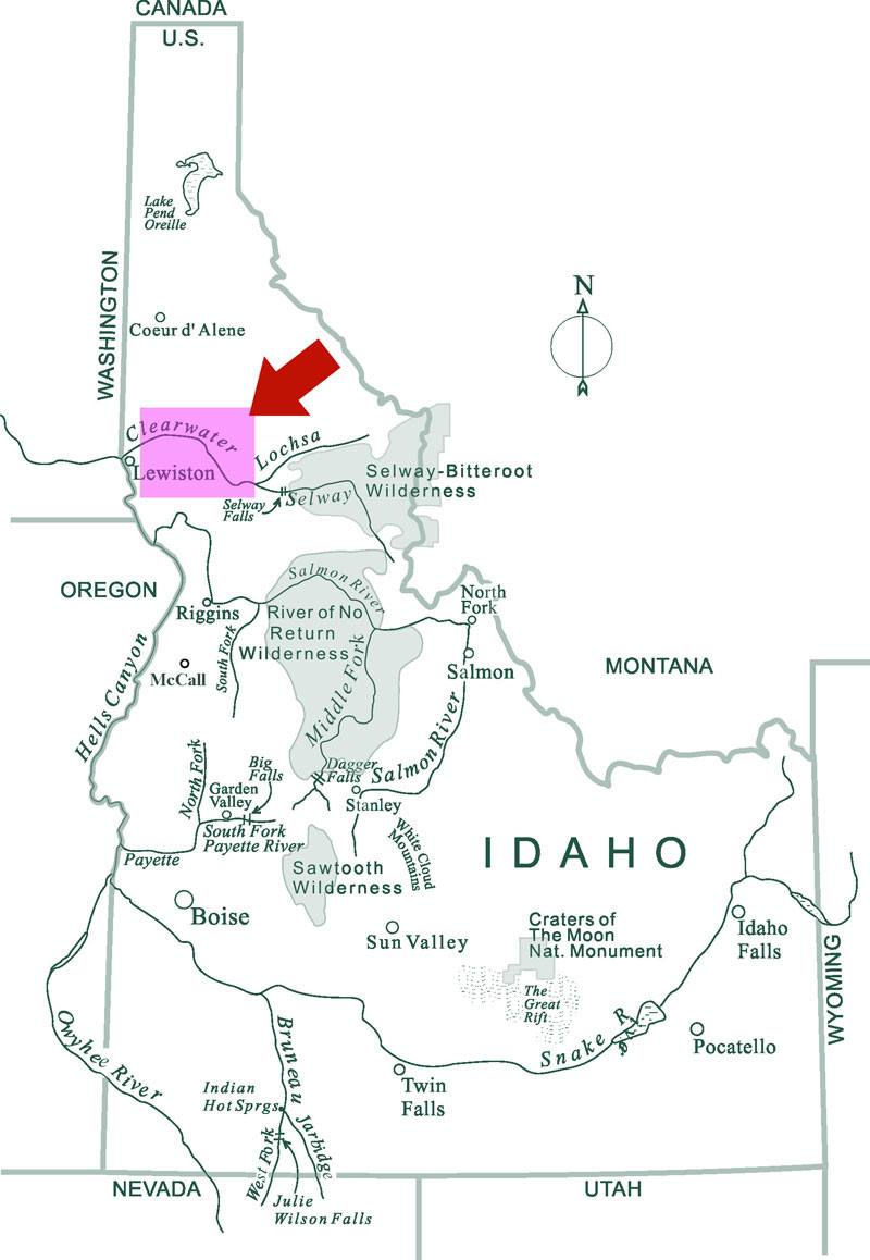 Map - Clearwater River, Idaho