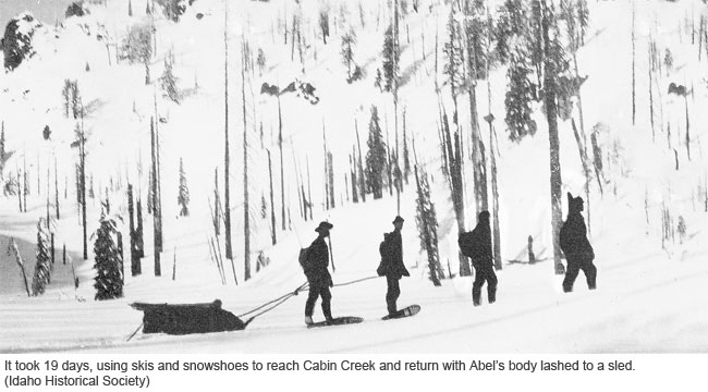 Mel Abel's Corpse Being Hauled Back on a Sled