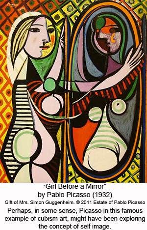 Exploring Self Concept? Picasso Girl Before Mirror