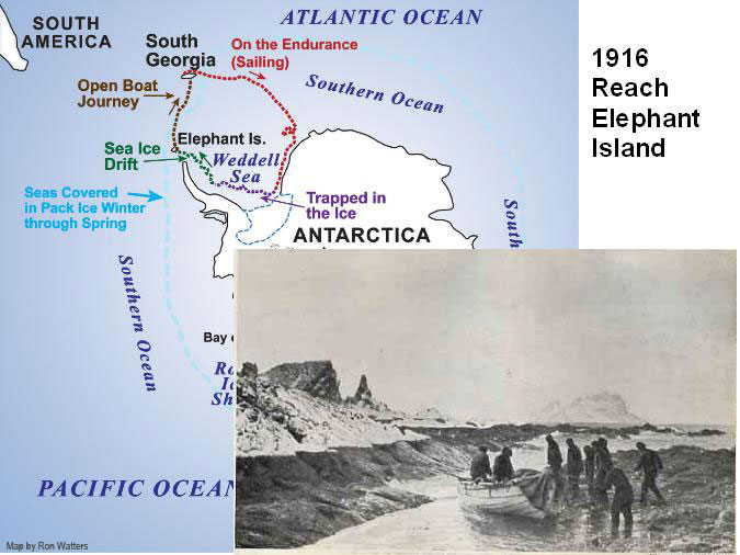 Shackleton's Party Reaches Elephant Island - Map