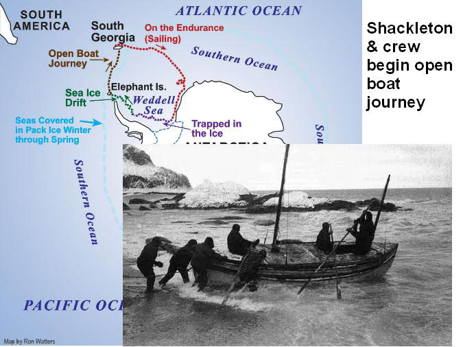 Shackleton Leaves Elephant Island - Map