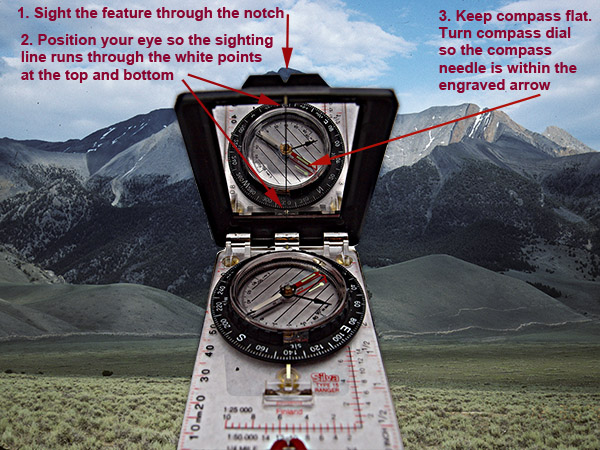 Sighting a Compass With a Mirror