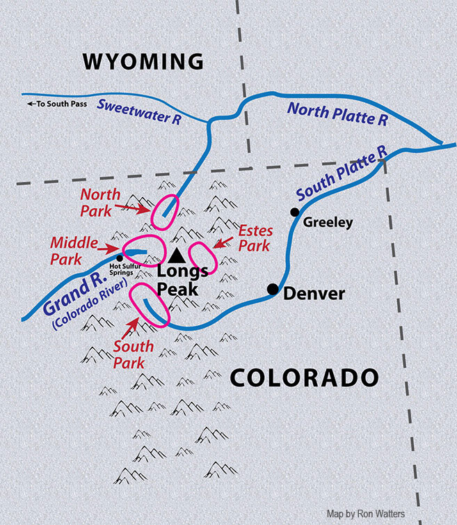 Map of Long's Peak Area